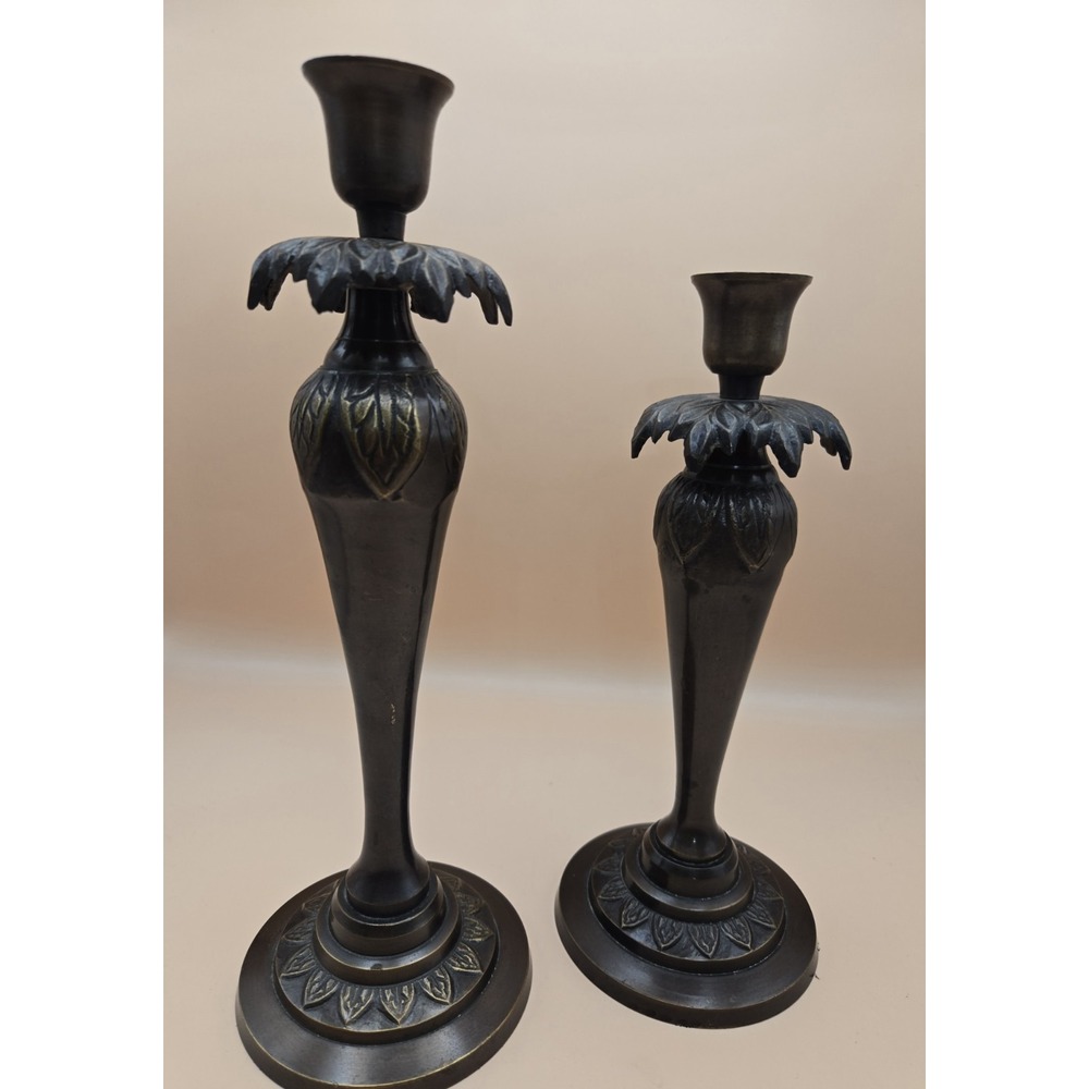 Brass Palm Candel Holders Two Sizes